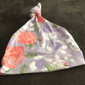 Purple floral hat 0-6 months